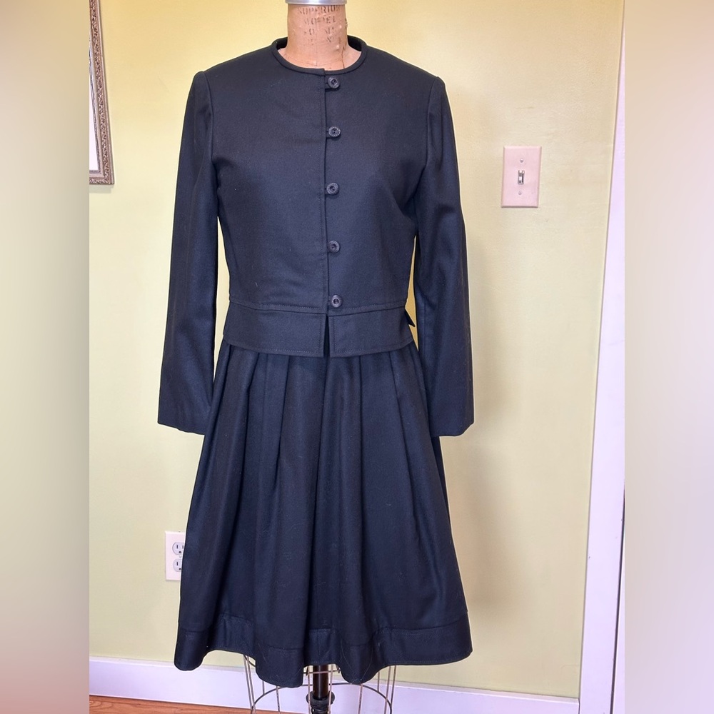 Black wool suit, custom made original from 1990.